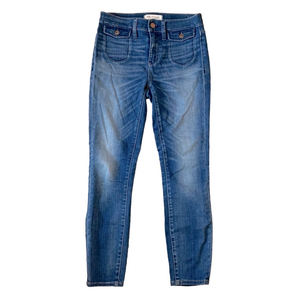 Madewell High Riser Crop front pocket skinny medium dark wash size 25 jeans